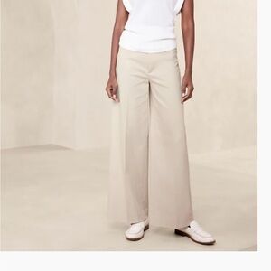 Beige Wide-Leg Pants